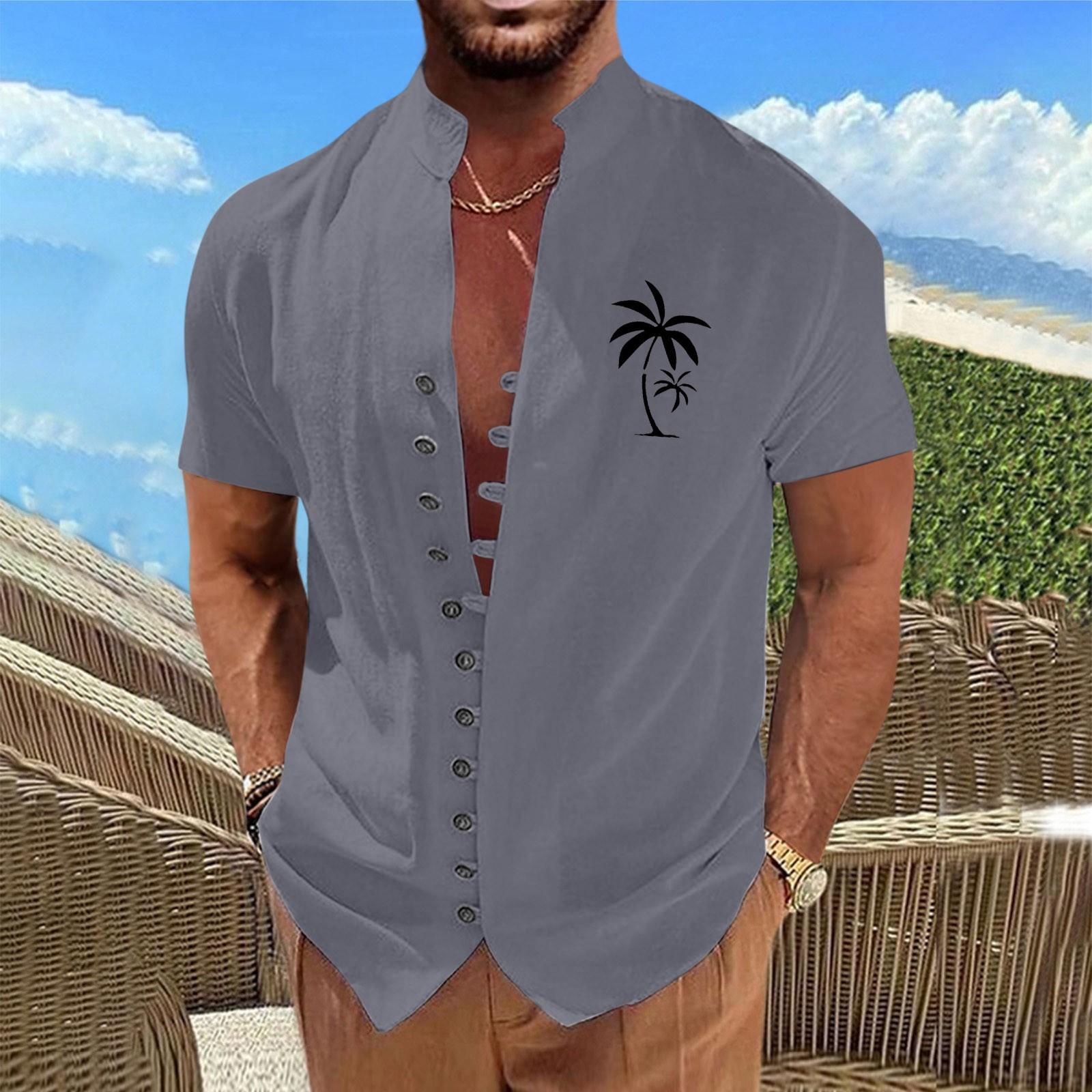 

Новая мужская повседневная свободная рубашка в стиле ретро с короткими рукавами и принтом XL