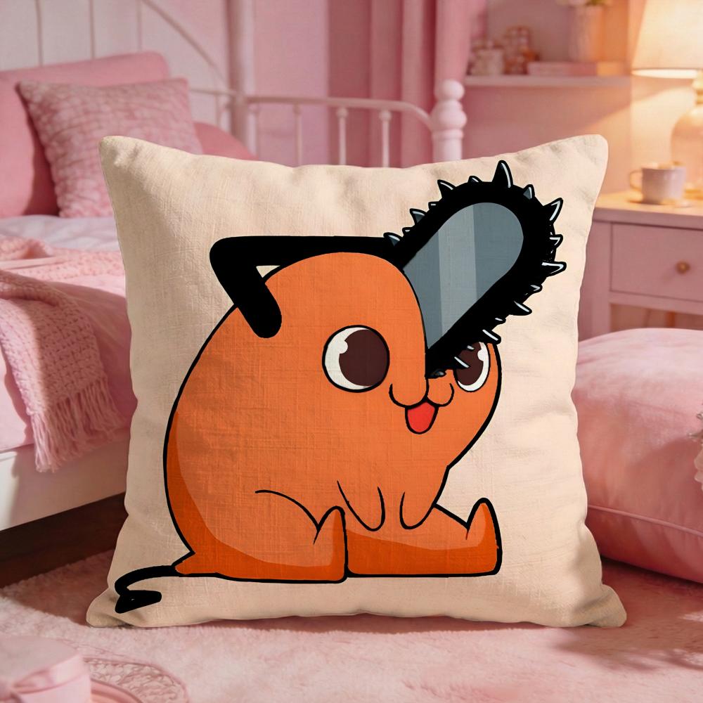 cChainsaw Manss anime Cushion Cover Premium Comfort Reversible Pillow Cove Two in One Design for Any Room  Car Interior
