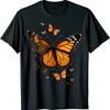 Stunning Monarch Butterfly Graphic Tshirt Black Fabric Unique Design Unisex Casual Nature Lover Tops Cotton Streetwear 2026
