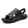 Fashion Men's Sandals Summer 2025 Casual Soft Bottom Driving Beach Shoes Slip-On Anti-Slip Microfiber Comfortable Sandals High Quality