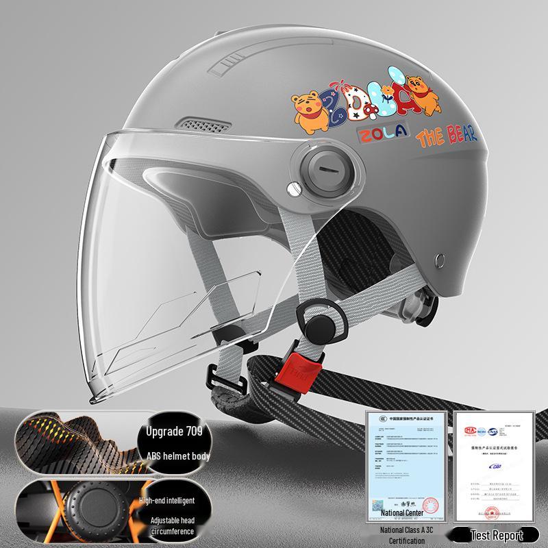Unisex 3C Certified Summer Electric Vehicle Helmet for Kids - Sun Protection & All-Season Safety