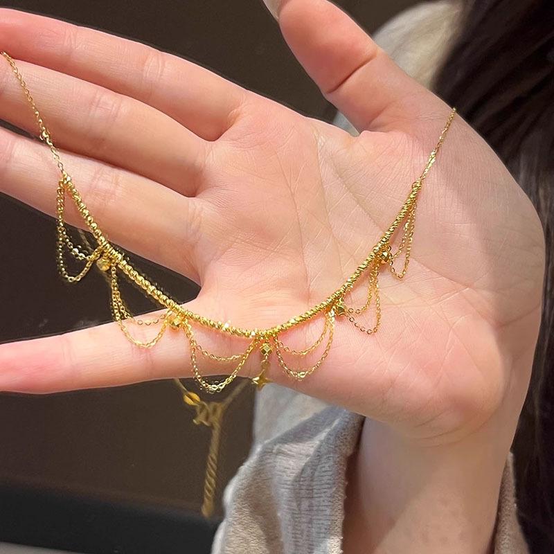 Inspiration Design Multi Layer Chain Starry Lace Tassels Necklace Fien Exquisite Star Collar Banquet Jewelry Gift for Women