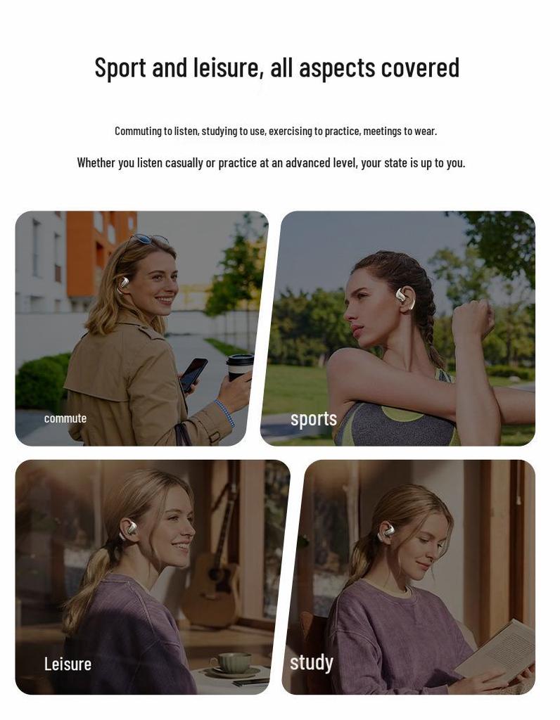 T30 Wireless Bluetooth Sport Ear Hook with Noise Canceling, Long Battery Life, Single Ear Design