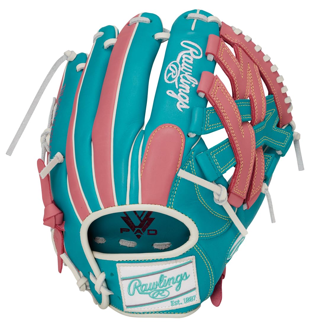 

Rawlings Hyper Tech Color Sync Baseball Glove GR6HTCN65 All-Round 11.75 inches Teal Pink Left-Hand Throw