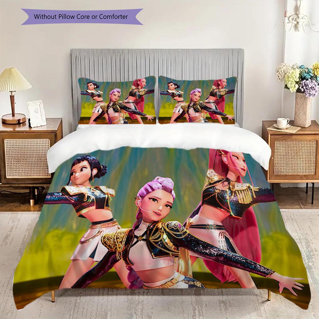 Vibrant Fantasy Dance Performance Bedding (1 * duvet cover + 2 * pillowcase, without core) 2D Flat Duvet cover and pillowcase Soft and comfortable