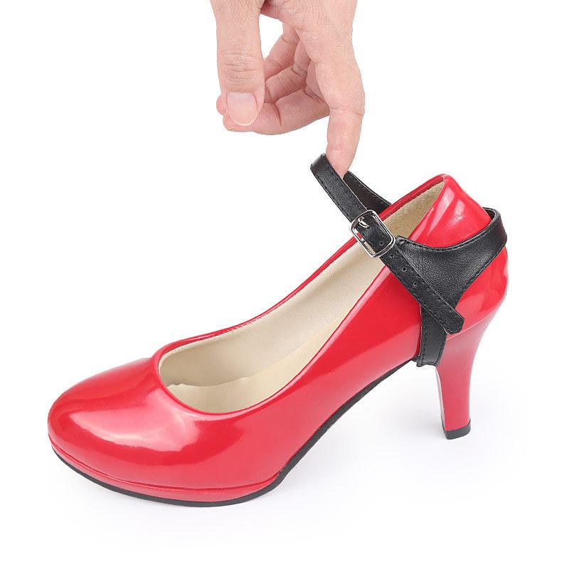 Women's Anti-Slip High Heel Shoes with Wrap-Around Ankle Strap and Easy Buckle Closure