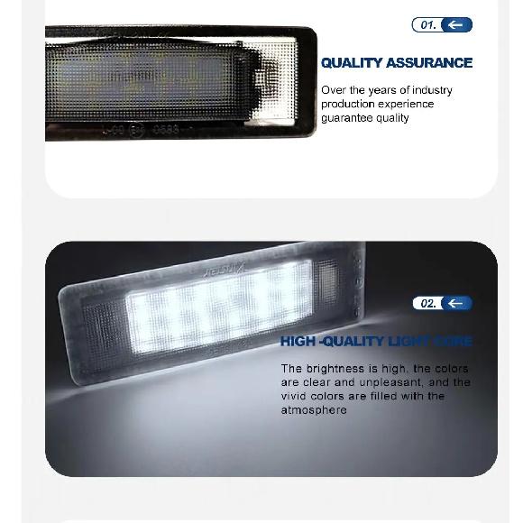 2pcs Car Canbus Error-Free Led License Number Plate Lights White For Kia Optima K5 Optima Hybrid Sportage Proceed GT Soul SK3