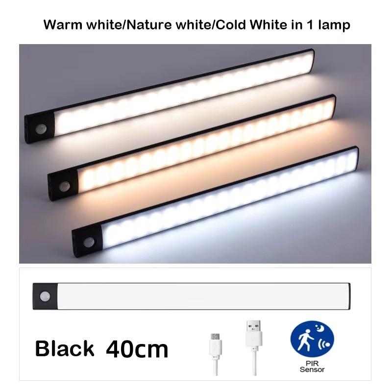 

Светодиодные светильники для шкафа, датчик движения, беспроводной перезаряжаемый ночник для шкафа, для кухни, спальни, ночник для шкафа с датчиком движения 3 color in one Lamp