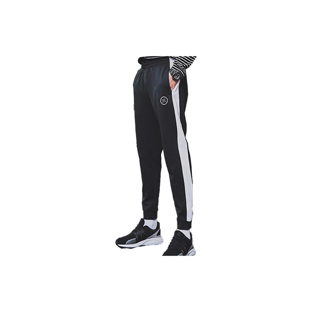 Li Ning Wade Series Herren Strick Sporthose Herrenhosen Schwarz Weiß AKLN375-3