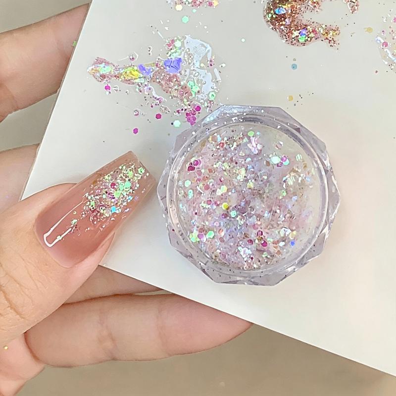 Mermaid Sparkle Nail Art Glitter Ultra-Thin Laser Flakes Holographic Sequins Irregular Loose Nail Art Dust Accessories