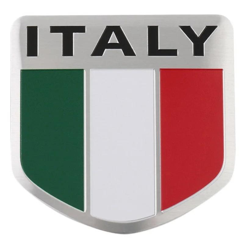 Adesivo 3D in Alluminio per Auto Mappa Italia Italiana Bandiera Nazionale Emblema Griglia Decalcomania Moto