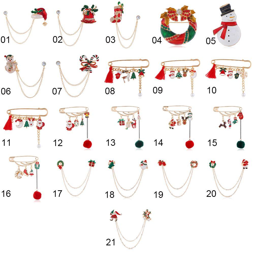 Gift Brooches Snowman Santa Claus Christmas Jewelry Christmas Brooch Xmas Pins Enamel Badges