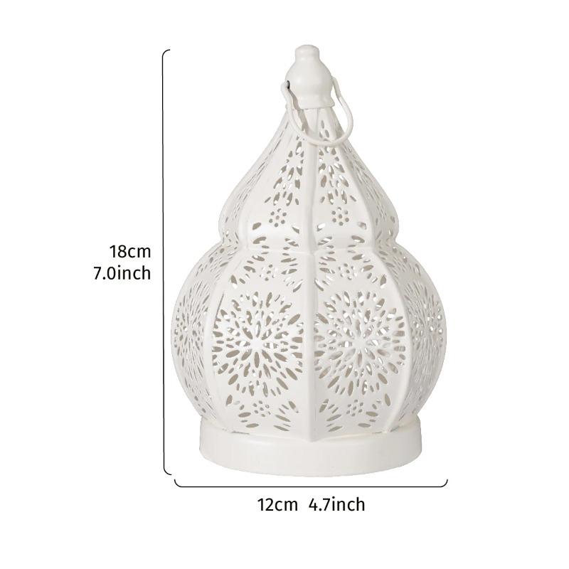 1pcs Iron Gourd Hollow Candlestick Projection Atmosphere Garden Lamp Courtyard Decoration Lamp Home Decoration Ornament