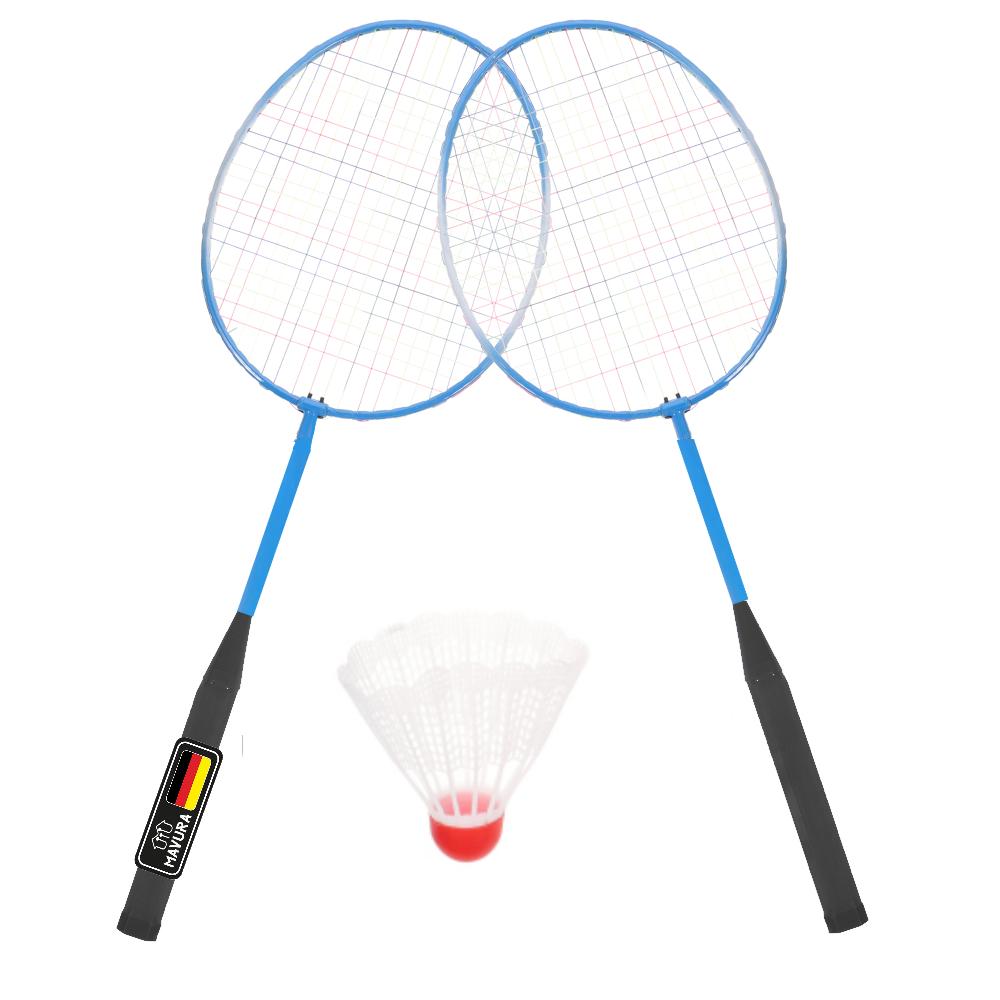 BADMOX Badmintonová sada Badmintonové rakety Míčky Sada Venkovní 3dílná modrá
