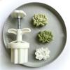 2Pcs Hibiscus Cookie-Stamp Mooncake Mold Mid-Autumn Festival DIY Hand Press Cookie-Stamp Pastry Tool Moon Cake- Maker
