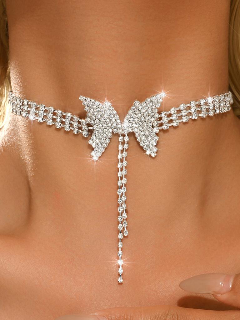 Wholesale of cross-border butterfly luxury necklaces, earrings, wedding dresses, versatile accessories for Europe and America