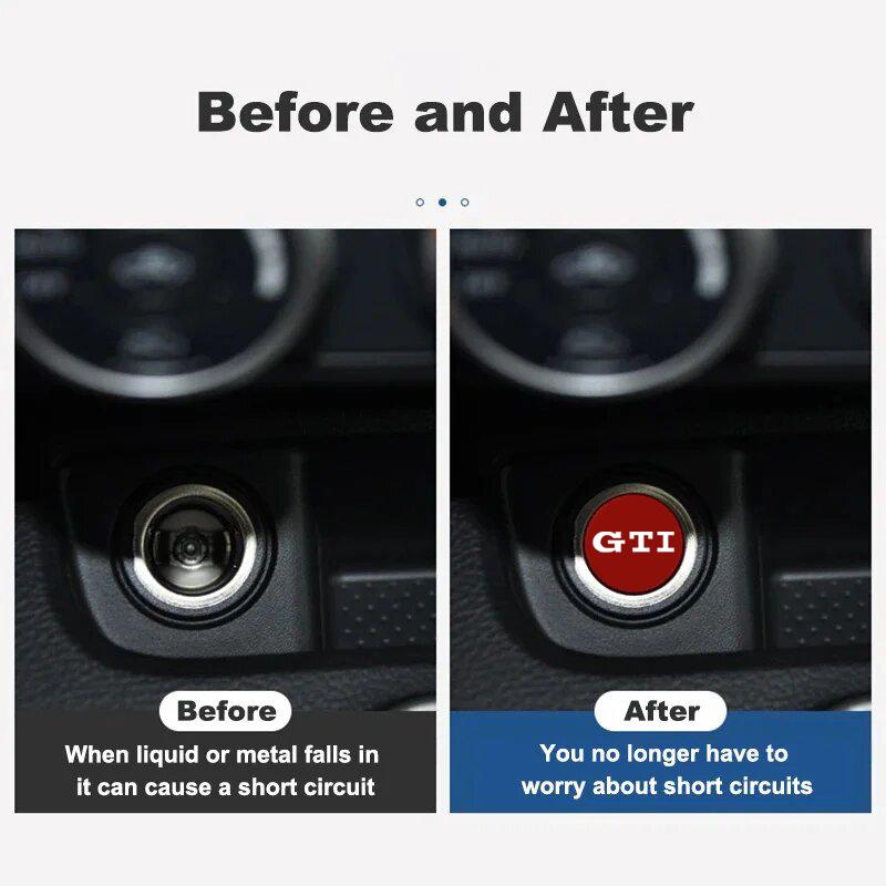 LMN1 2026 Hot VOLKSWAGEN Metal Car Cigarette Lighter Dustproof Plug Cover For Volkswagen VW GTI Logo Sagitar SR32 MK4 Accessories