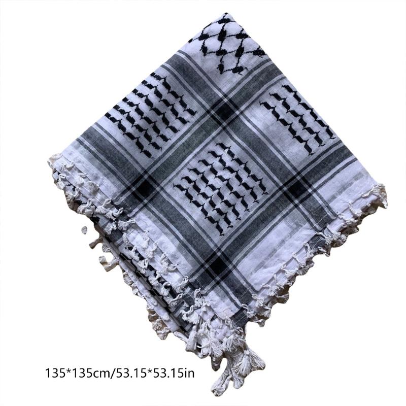 Keffiyeh Scarf Shemagh Desert Keffiyeh for Head Neck Scarf Military Shemagh Desert Scarf Arab Wrap Arab Turban Muslim H