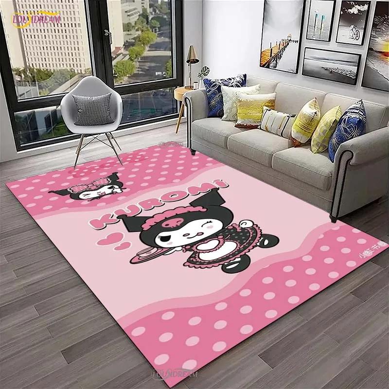 Kuromi Cartoon Anime kawaii Carpet for Living Room Bedroom Cute Rug Kitchen Door Kids Un-slip Floor Mats Alfombra Birthday gift