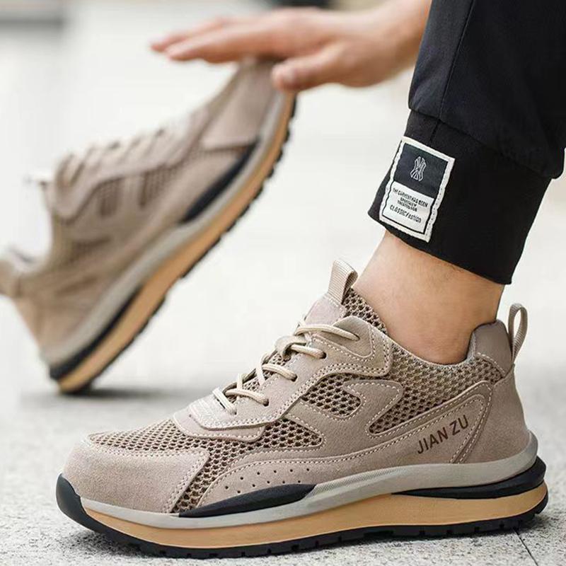 

Oulylan Summer Safety Shoes Men Steel Toe Protection Bull Tendon Sole Anti Smashing Puncture Comfortable Wear-Resistan 45