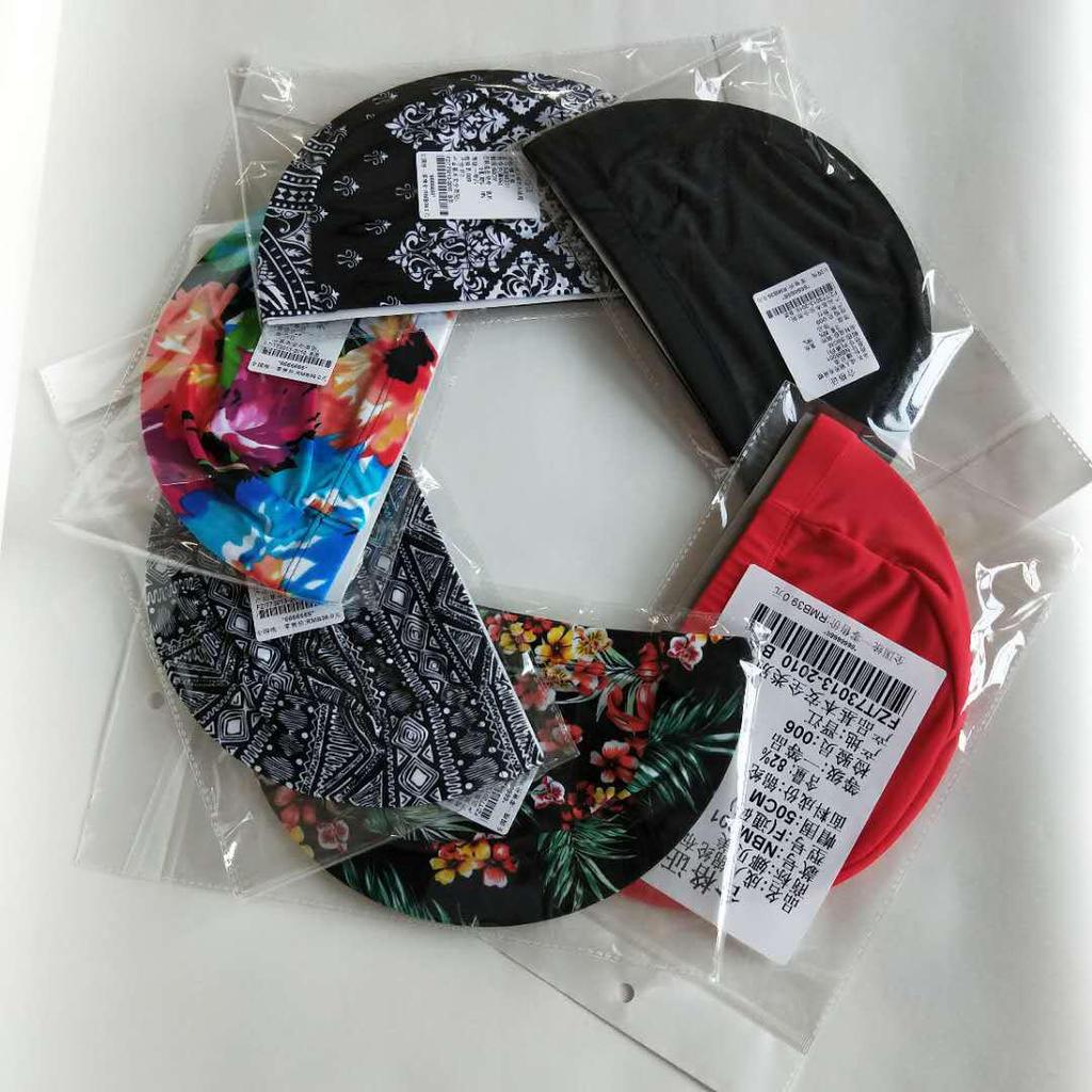 Nabeimeibu Adult Solid Color Cloth Swimming & Cycling Cap - Black, Individually Packaged