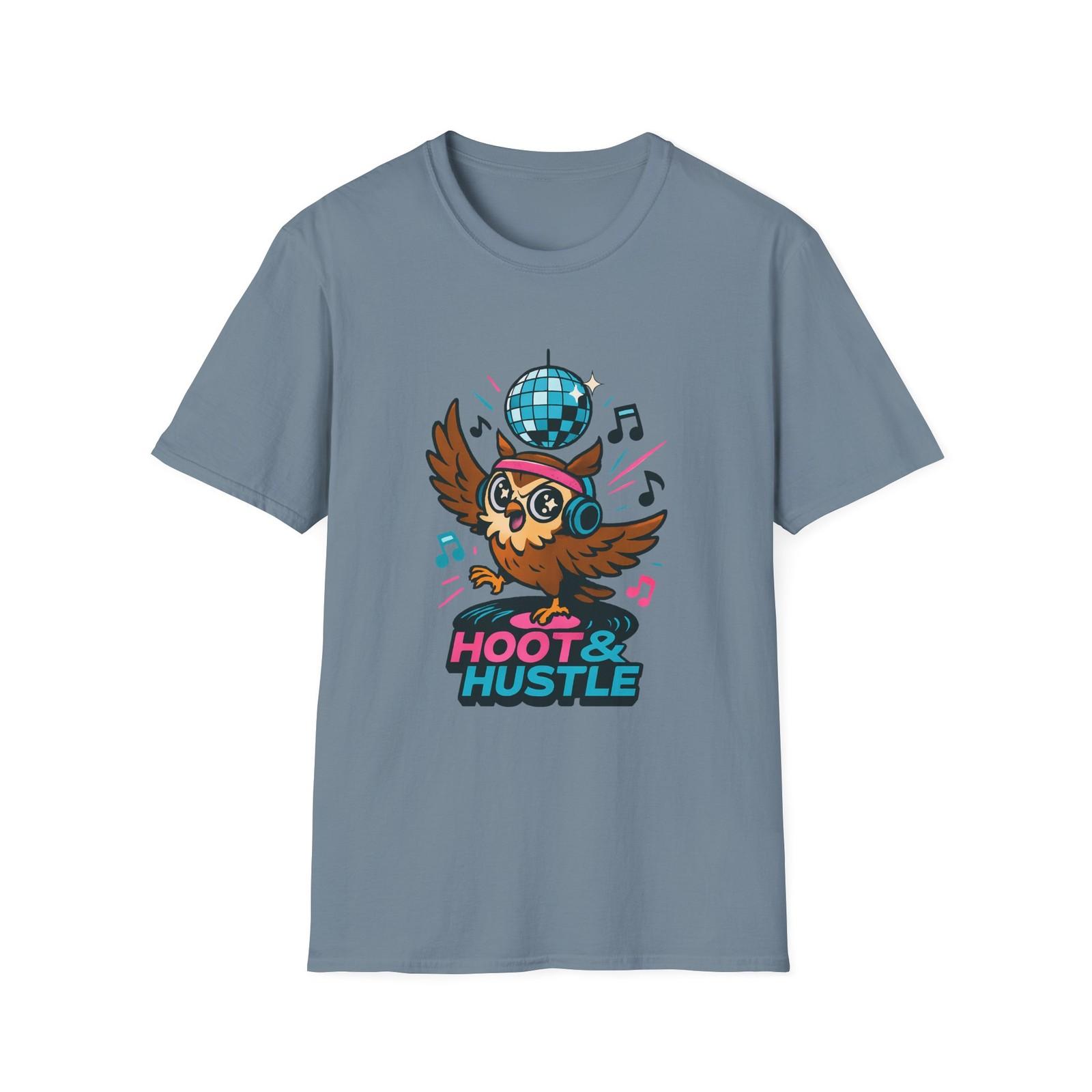 Unisex Softstyle T-Shirt Mens Womens Tees Top Retro Anime Owl Disco Vinyl Funny Dance Design M