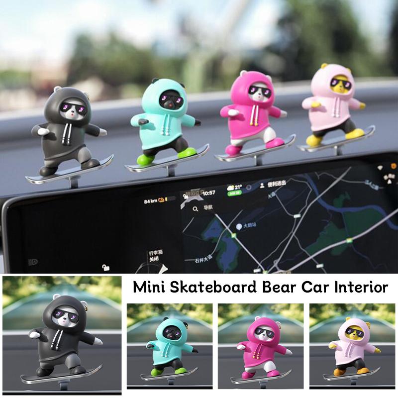 Cartoon Animal Car Interior Center Console Decoration Sliding Bear Dashboard Ornament Anime Auto Accessories 2024Creative Gifts