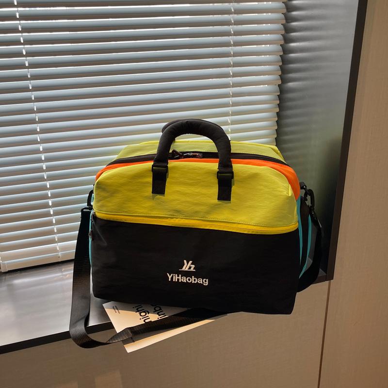 Dopamine Large Capacity Travel Bag: Color-Block Ins Style Sports Fitness & Outdoor Storage Bag