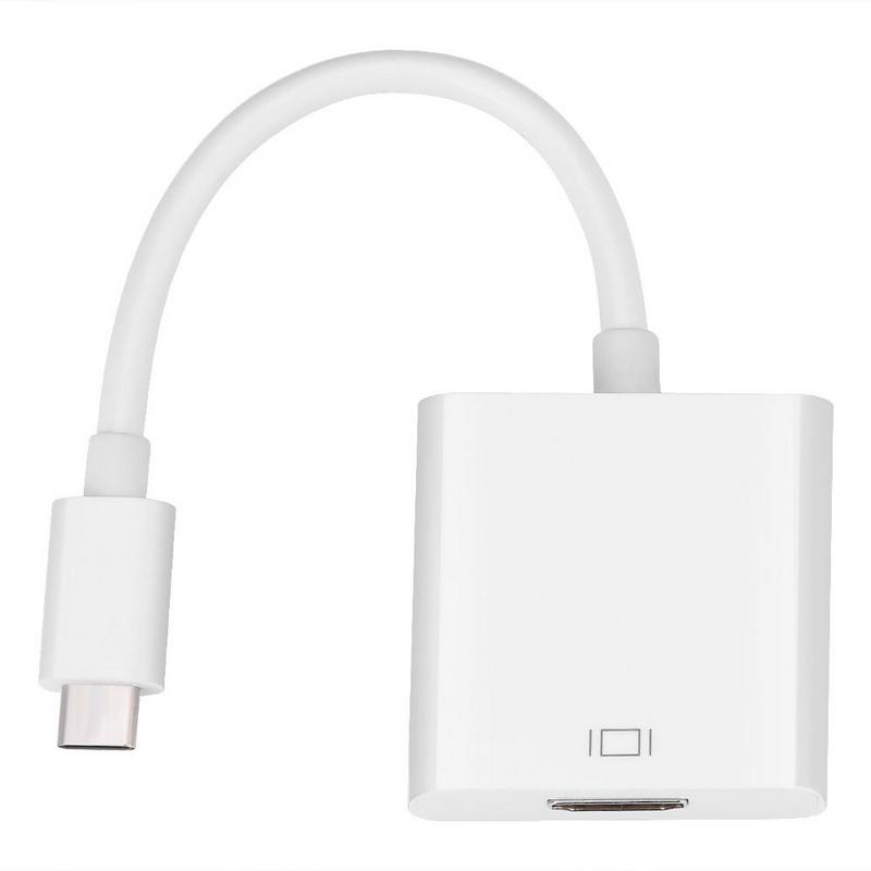 White USB 3.1 Type C USB-C to 4K HDMI Adapter Cable For Google Apple