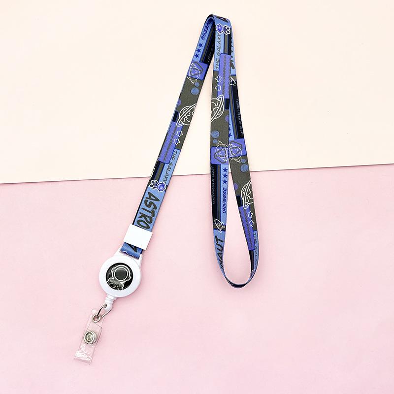 Cartoon Teleskopische Leichtziehbare Schnalle Lanyard Studenten Anti-Verlust Kartenhalter Halsband Langes Seil Arbeits Namensschild Namensschild Lanyard