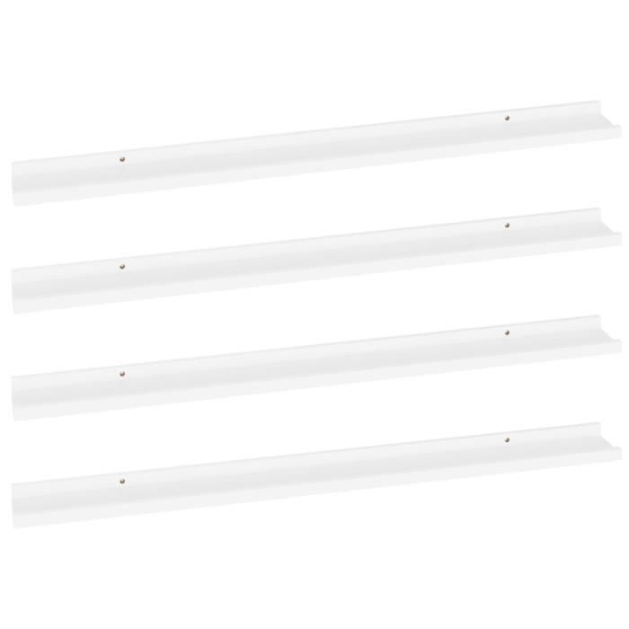 VidaXL Étagères murales 4 pcs Blanc 100x9x3 cm