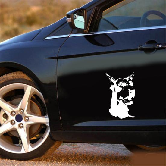 Dobermann Hund Tier Auto Styling Aufkleber Fahrzeug Motorrad Körper Aufkleber Dekor