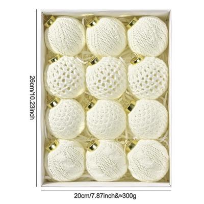 7cm Christmas Ball Ornaments Crochet Holiday Decor Celebratory Vibe Compact Size Knit Design Lightweight Build