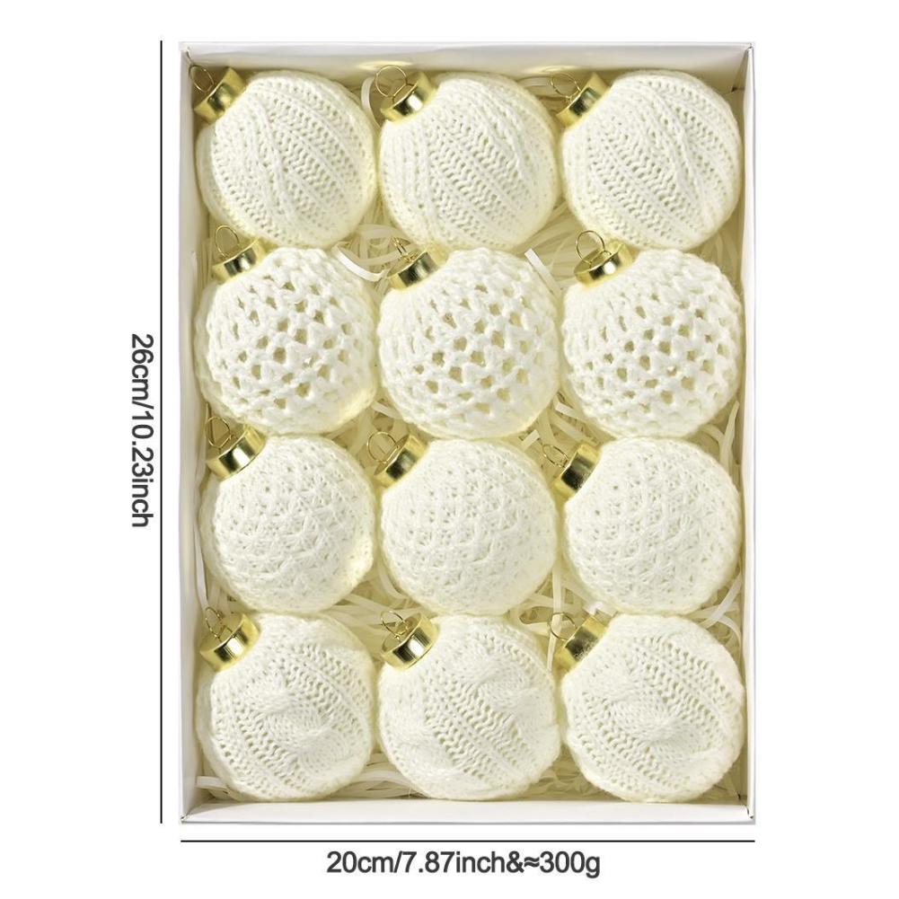 Festive Atmosphere Christmas Ball Ornaments Crochet Holiday Decor Celebratory Vibe Cozy Touch Lightweight Build