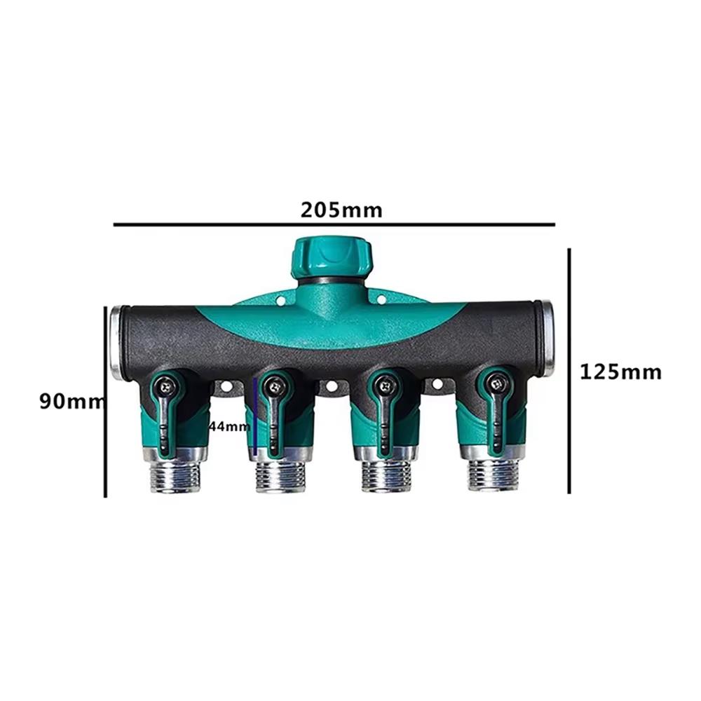 4-Way Tap Connector 3/4'' Plastic Garden Hose Splitter Drip Irrigation Water Connector for Agricultural New