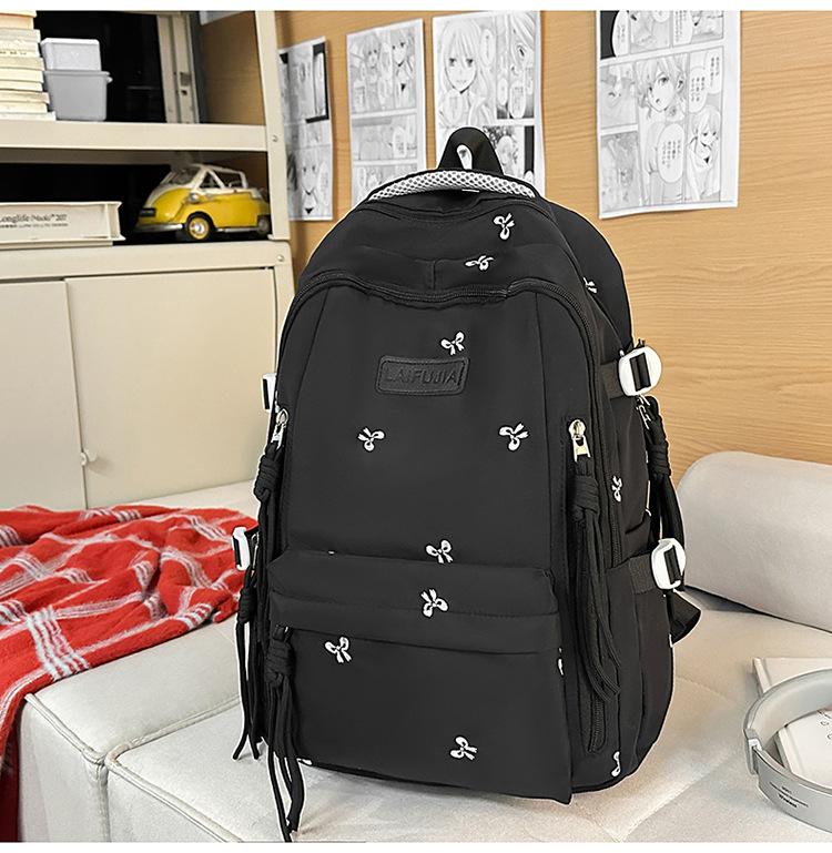 

New Forest Series Large Capacity Backpack Solid Color Student Backpack Women s Simple and Versatile Campus Backpack Computer Backpack чёрный