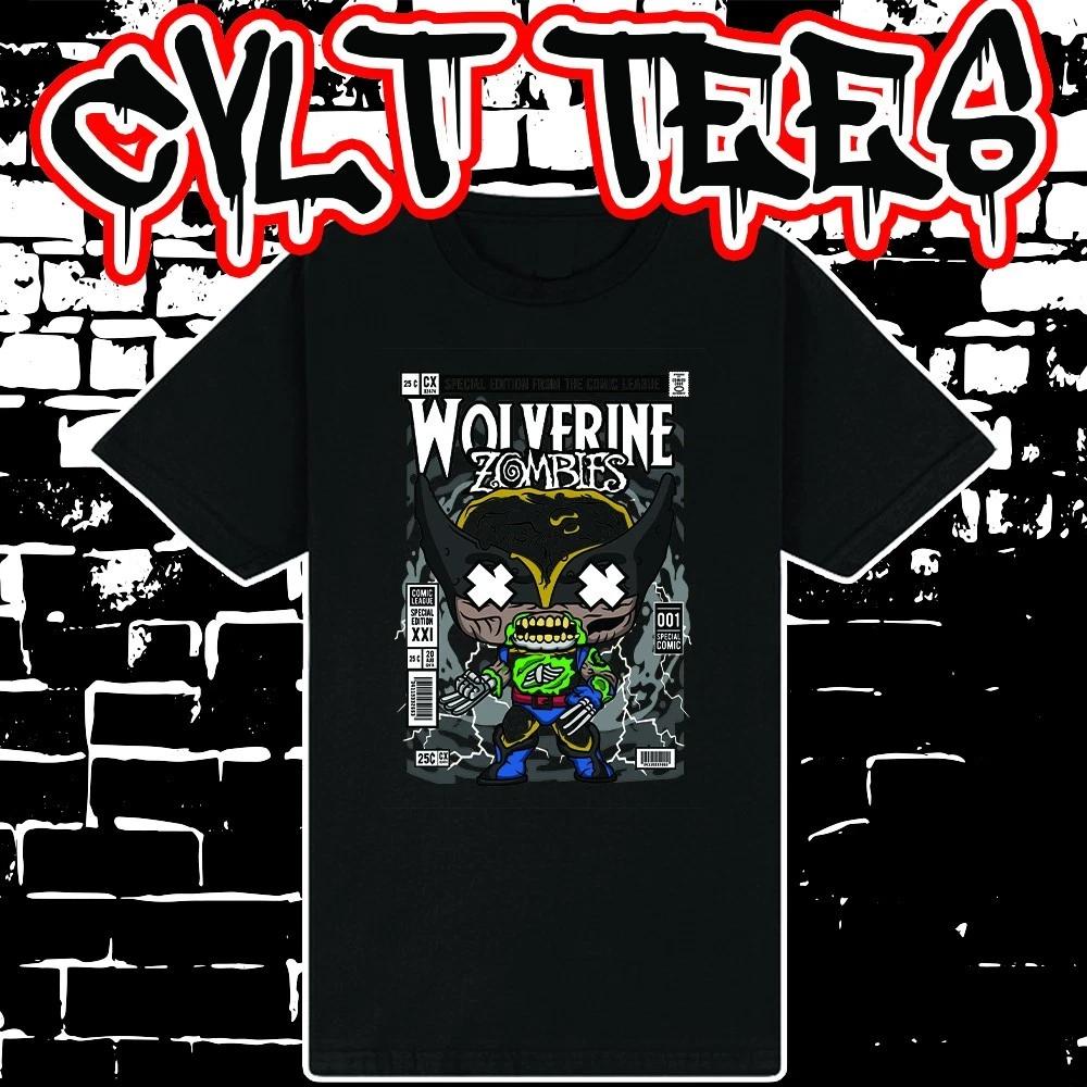 Men s and Women s T-shirts Wolverine Zombie Comic Book Cover style Tee ~ 100% Cotton XL