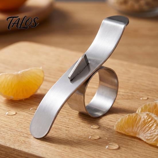 Stainless Steel Cutter Orange Peeler, Ergonomic Ring Design And Safe Curved Hook Kitchen Gadget for Fruit Blade Gadget, Manual Skin Remover