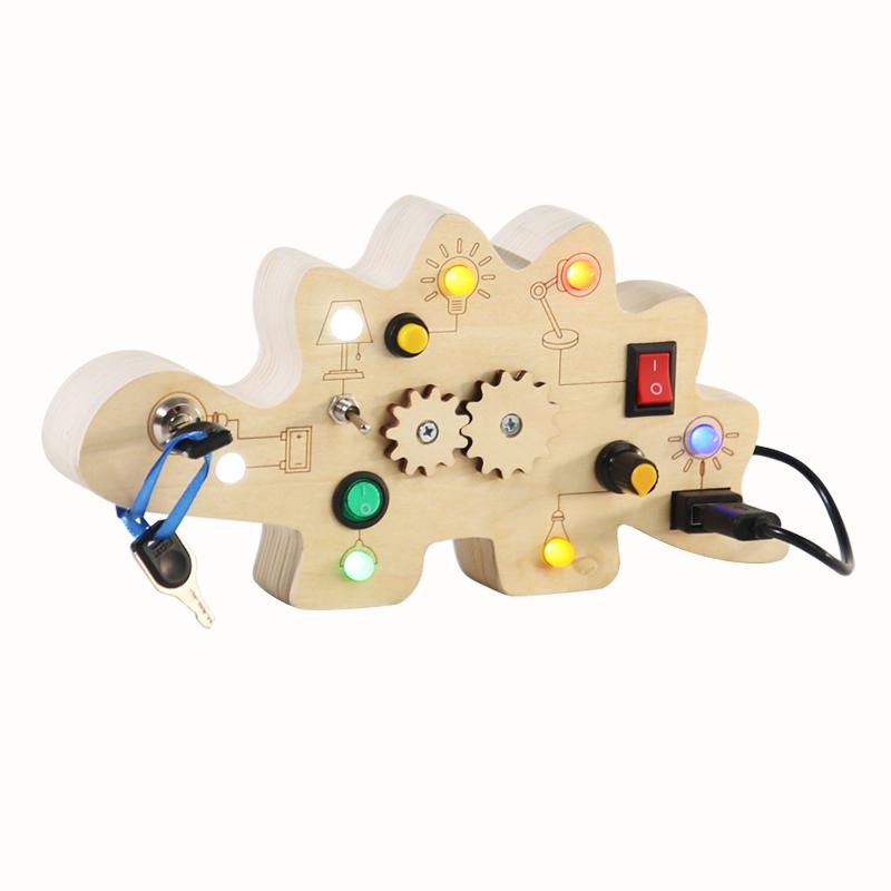 

Factory Baby Products Hot Selling 2023 Wooden LED Light Switch Busy Board Games Montessori Educational Sensory Toys for Kids