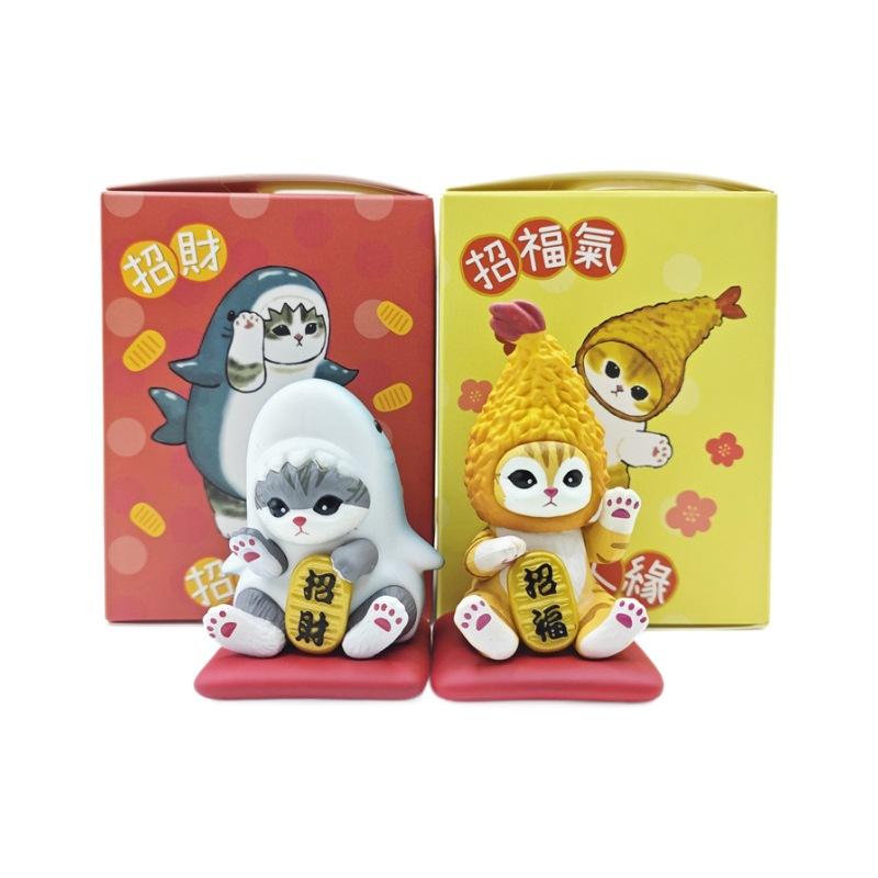 Cat Charming Sandy Fortune Figurines Blind Box Collection With Pvc Material And Anime Style