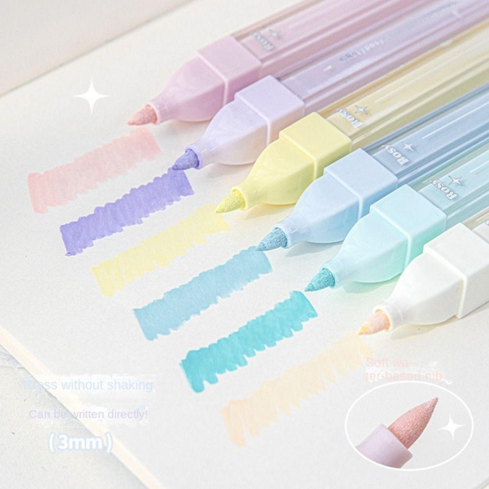 Solid Color Highlighter 3MM Fluorescent Pen Korean Marker Pen  Drawing