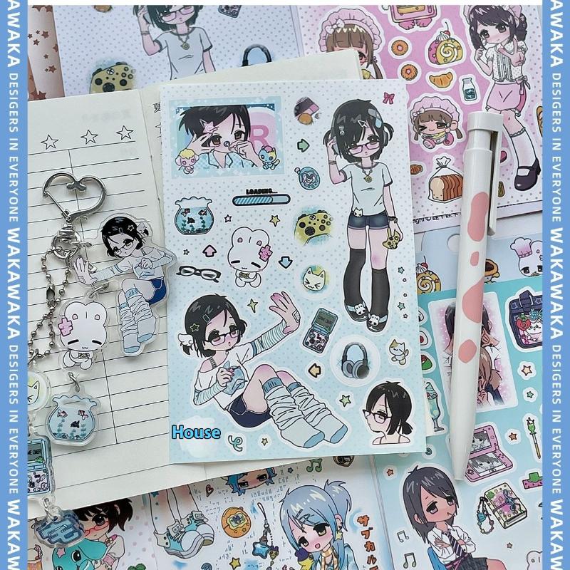 1 Sheet Millennium Anime Story Phone Craft Diy Decoration Kawaii Character Scrapbooking Stickers Deco Stationery Decals