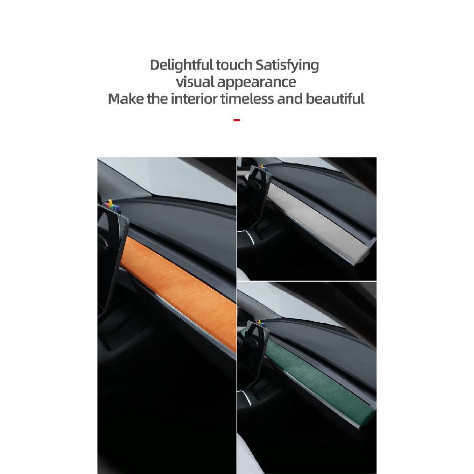 Made of Alcantara For Tesla Model 3 Model Y 2023-2019 Car Dashboard Cover Decorative Wrap Cap Protector Pad Innner Accessories