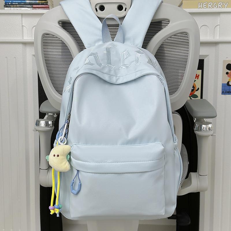 Schoolbag New Japanese Simple College Student Versatile School Bag Junior High School Student Large Capacity Solid Color Leisure Travel Backpack