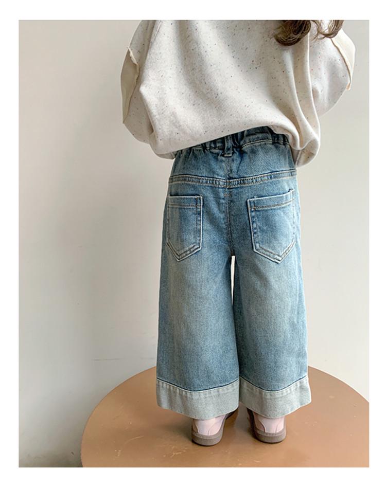 2025 Girls' Korean-Style Cat Denim Jeans - Fashionable Spring & Autumn Wear