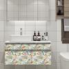 Pastrol Leaves and Flower Wallpaper Chic Peel and Stick Vinyl Floral Decal Waterproof Self Adhesive Cabinet Sticker