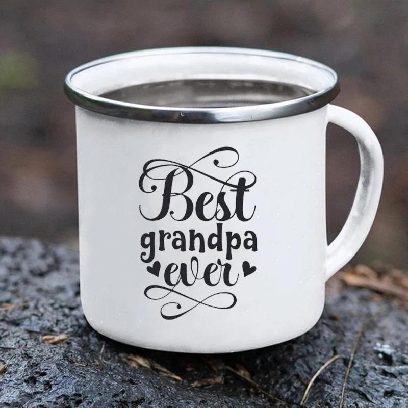 Original Breakfast Cups To Sublimate World's Best Grandpa Print Creative Enamel Coffee Mugs Cup of Coffee Travel Mug Kawaii Beer