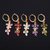 Flower zircon pendant earrings in multiple colors to choose from