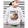 Boys' Autumn/Winter Fashion -Lined Sweatshirt "DADDY's LITTLE COWBOY" with Cowboy Boots and Cowboy Hat Cartoon Print