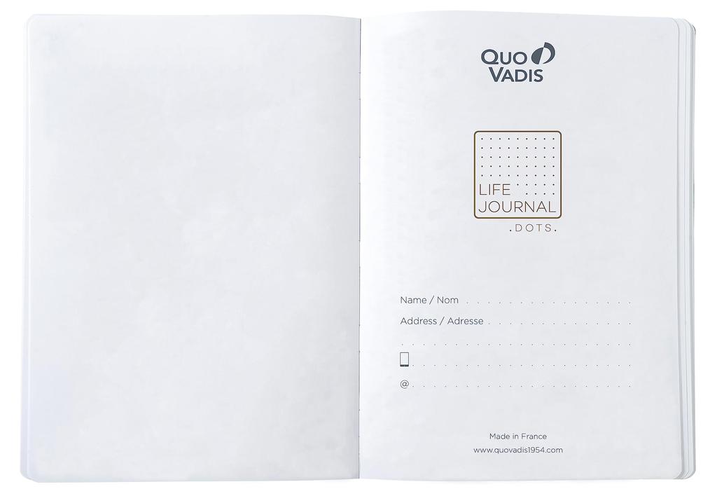 Quo Vadis Life Dot 5mm Dot 224 for Bullet Notebook QUOVADIS Qv237982 Notebook, Diary, Journal, Grid, A5, Grid, Pages, Hardcover, Blueberry,